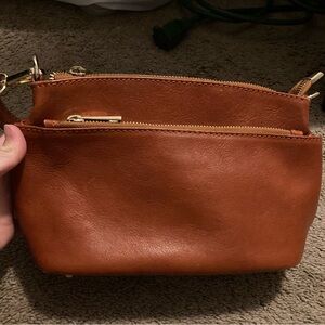 Rust Colored Leather Crossbody Bag